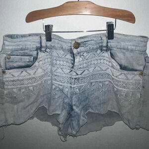 Celebrity‎ pink mini shorts blue light wash color